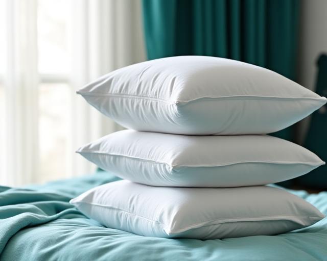 Luxury pillow arrangement on a modern bed